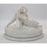 After Anthonio Canova (1755-1822). a carved marble figure group depicting the Kiss of Cupid and