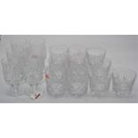 A small collection of cut glass ware to include whisky tumblers