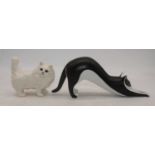 A Beswick model of a Persian cat, model No. 1898, white gloss, height 11cm, together with a Royal