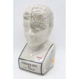 A reproduction ceramic phrenology bust, h.28cm