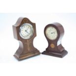 An early 20th century mahogany mantel clock, h.17cm; together with one other similar (2)