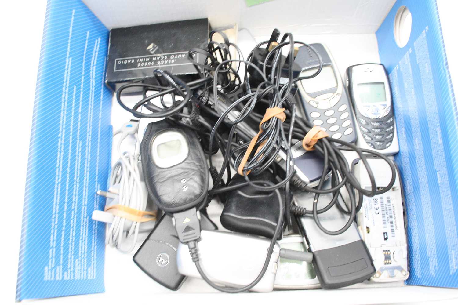 A collection of vintage Nokia mobile phones, together with an IMC Mammoet model jacking system