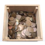 A collection of mainly British pre-decimal coins to include pennies, halfpennies, etc