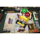 A collection of Corgi diecast model vehicles to include a plastic M&M dispenser