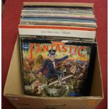A box of assorted LPs, to include Elton John - Captain Fantastic and The Brown Dirt Cowboy,