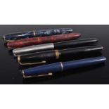 A collection of pens, to include Conway Stewart 15 fountain pen with 14ct gold nib, Blackbird with