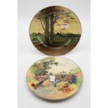 A collection of three Royal Doulton seriesware plates, each having printed lion and crown mark