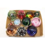 A collection of various glass paperweights (11)
