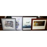 Pictures and prints, to include Francesca Bonner - Spitfires over the White Cliffs of Dover,