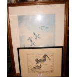 FS Begg - Otter and salmon, etching, pencil signed and dated '73 to lower right of mount, visible