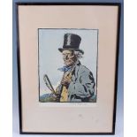 Joseph Simpson (1879-1939), John Peel 3/4 length portrait, limited edition colour lithograph no.