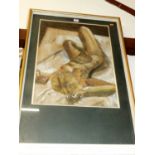 R.V. Stinton - Female nude, pastel, signed lower right, 57 x 43cm