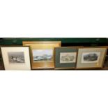 Assorted pictures and prints, to include sporting engravings, framed silkworm etc (8)