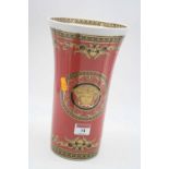 A Versace for Home Rosenthal vase of tapered cylindrical form decorated in the Medusa pattern,