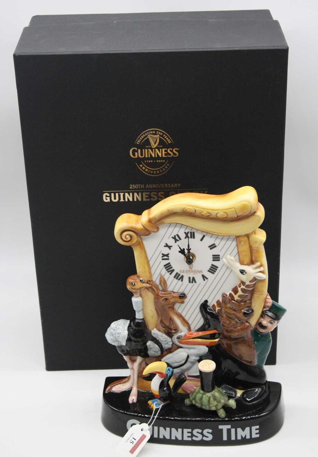 A Royal Doulton Guinness 250th anniversary clock MCL26 limited edition No. 207/350, boxed, height of