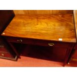 A 19th century mahogany two drawer side table, on square tapering supports, w.89cm