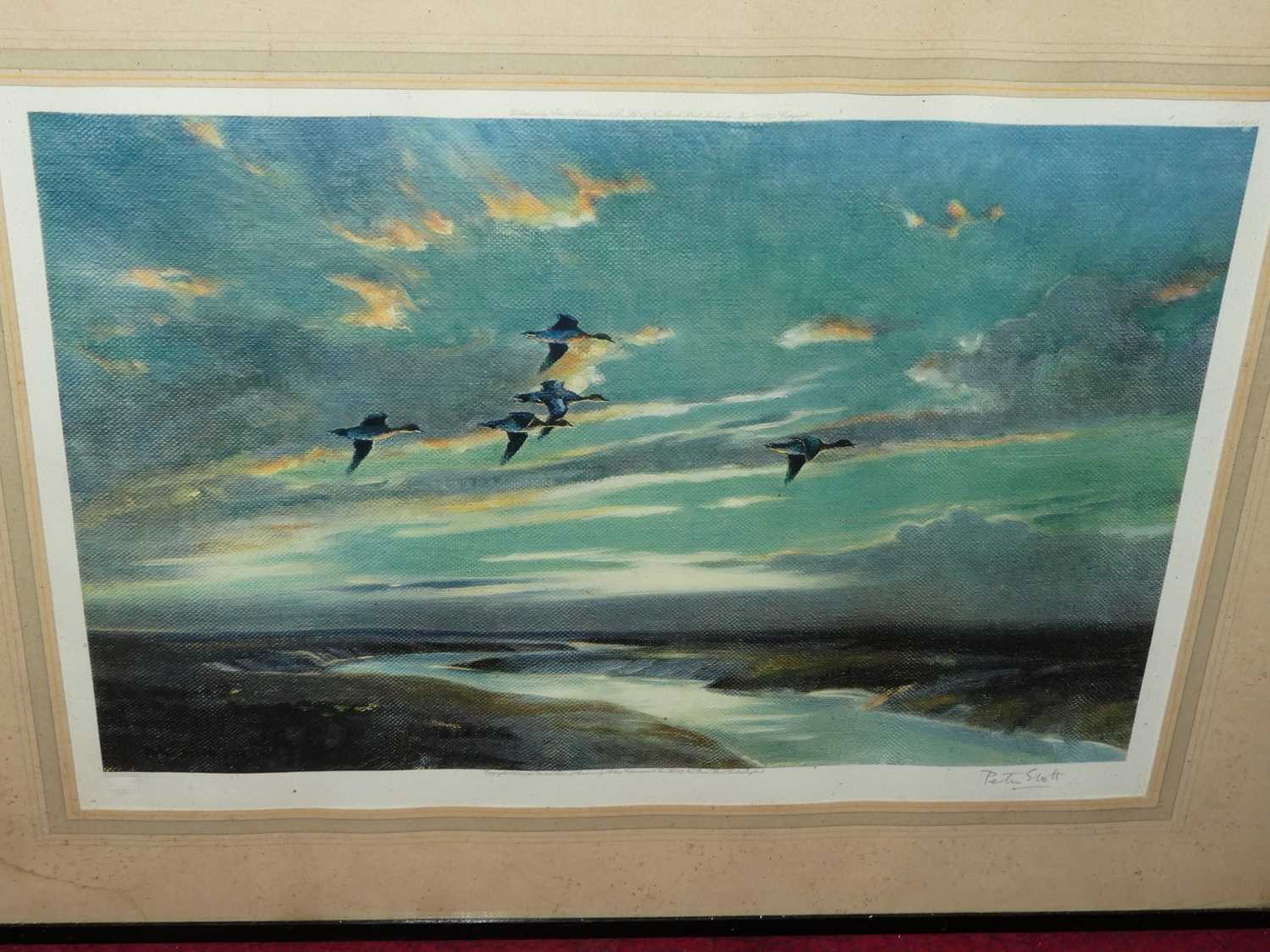 HK Johnston - Rangoon 1920, watercolour 23x27cm, and Peter Scott - Ducks in Flight, lithograph, - Image 5 of 6