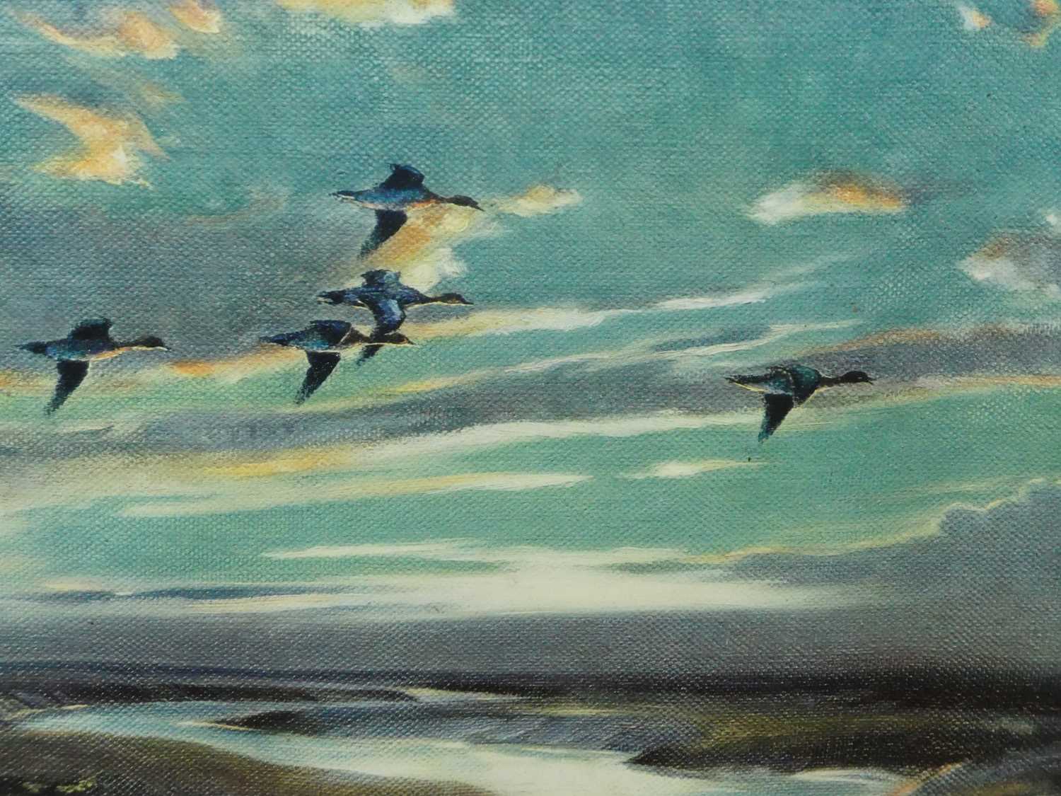 HK Johnston - Rangoon 1920, watercolour 23x27cm, and Peter Scott - Ducks in Flight, lithograph, - Image 6 of 6