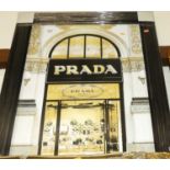 Prada shop window, framed print, 95x75cm