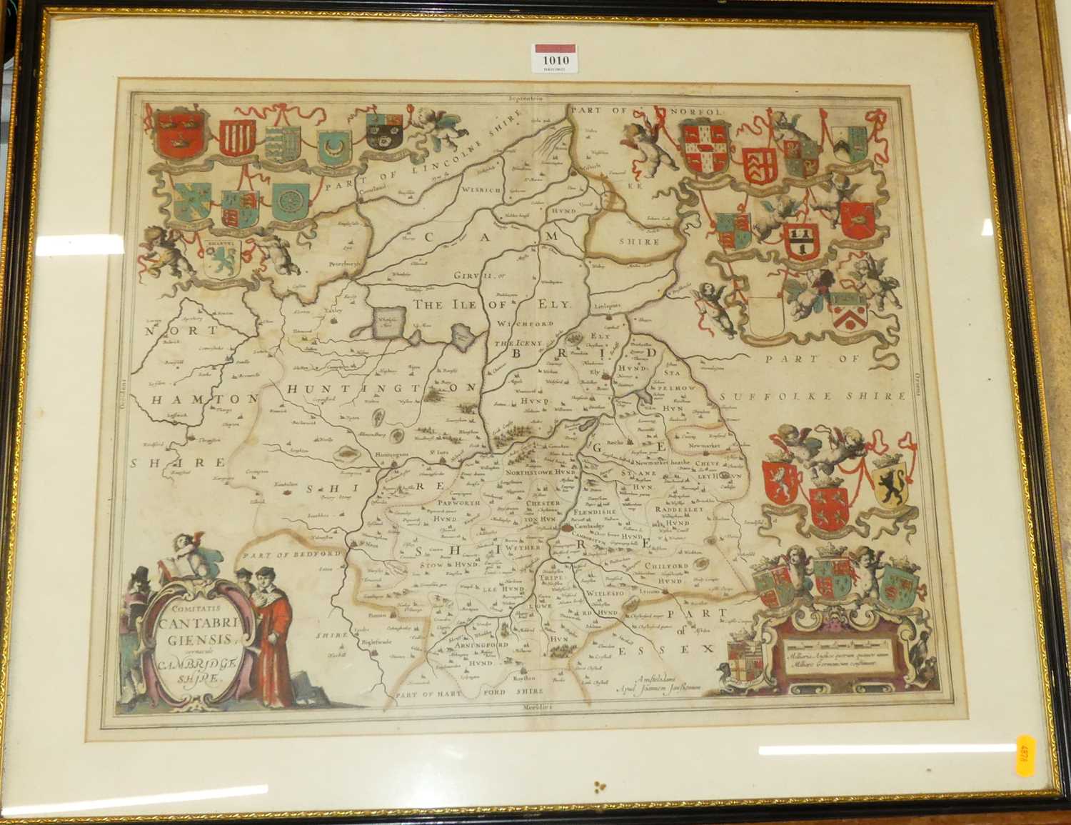 Joannem Janssonium (1588-1664) - Comitatis Cantabrigiensis : vernacule Cambridge Shire, map of the