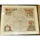 Joannem Janssonium (1588-1664) - Comitatis Cantabrigiensis : vernacule Cambridge Shire, map of the