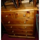 A modern pine squarefront chest, of two short over four long drawers, w.91.5cm
