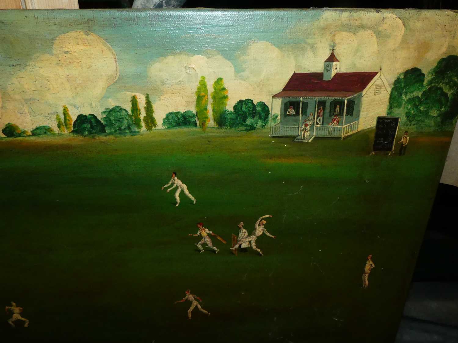 RE Hands - The Cricket Match, oil on canvas, signed lower right, 50x60cm - Image 3 of 9