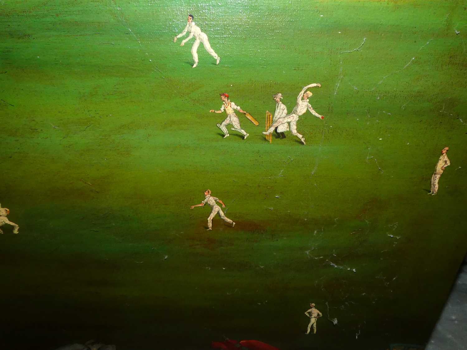 RE Hands - The Cricket Match, oil on canvas, signed lower right, 50x60cm - Image 6 of 9