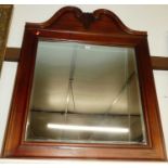 Reproduction hardwood framed wall mirror with swept pediment, 110x86cm