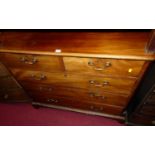 A 19th century mahogany chest of two short over three long graduated drawers, with reeded canted