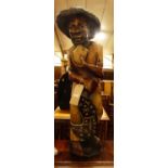 A contemporary Eastern carved hardwood standing figure, h.88cm