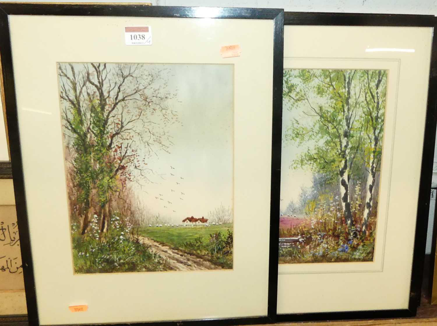 Abraham Hulk Junior - set of four landscape studies, watercolour, heightened with white, each