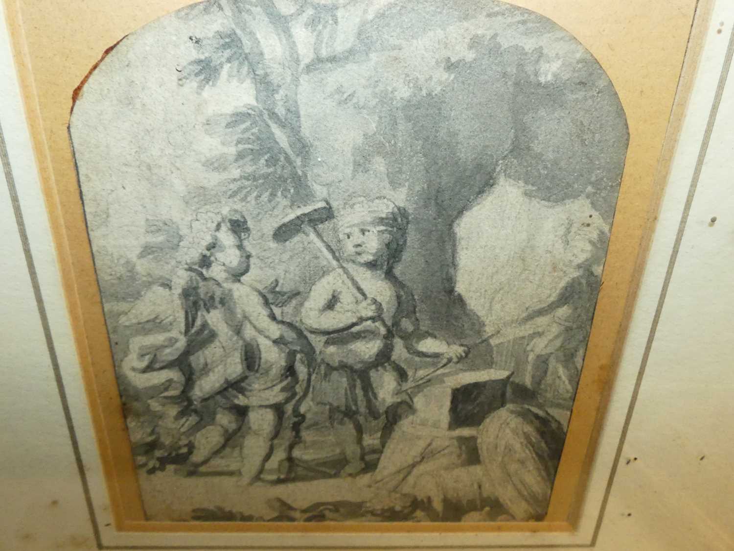 18th century school - allegorical figures, sepia watercolour, 11.5x9.5cm, together with after - Image 11 of 11