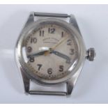 A Gents stainless steel Rolex Oyster chronometer manual wind wristwatch, having round discoloured