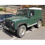 A 2002 Land Rover Defender 90 TD5 2.5L, two-axle rigid body Reg No. PK02YLL Chassis No.