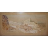 After E Montaut - Targa Florio - 1908, heightened lithograph, the full sheet 45 x 89cm