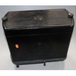 A Joseph Lucas Ltd of Birmingham running board tool box, being black painted bakelite? with screw-