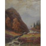 Edgar Longstaffe (1852-1933) - In Glen Nevis, Argyllshire, oil on panel, signed with monogram