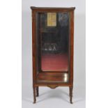 A French Napoleon III rosewood and gilt metal mounted vitrine, the marble top having a pierced