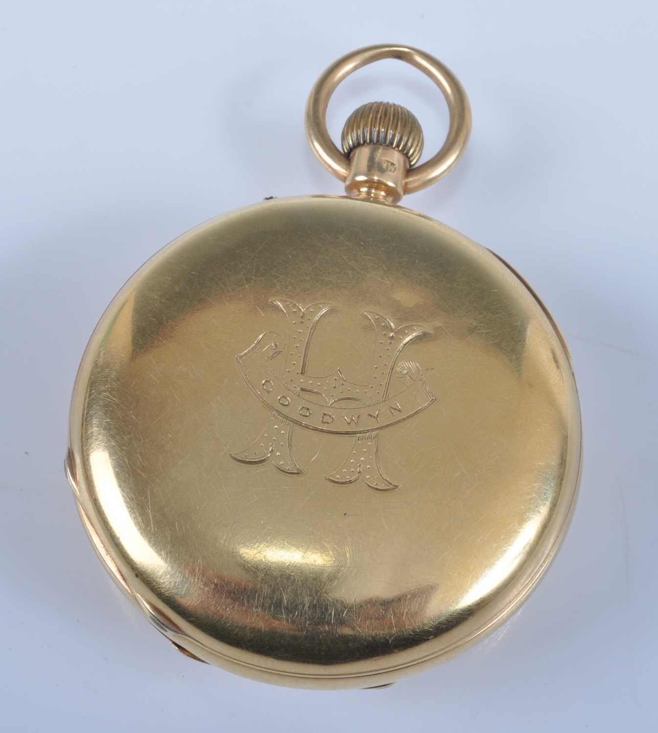 J W Benson of London - 'The Field Watch', a gent's 18ct gold cased half hunter pocket watch, - Bild 3 aus 7