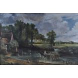 Tom Flanagan (Brit. contemporary) - After John Constable's The Haywain, oil on board, signed lower