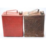 A National Benzole Co. Ltd two-gallon petrol can, red painted, h.32cm; together with one other by
