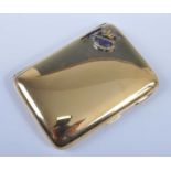 An 18ct yellow gold rectangular cigarette case, with Edward VII monogram to the top left corner