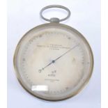 A brass cased military barometer, the silvered dial signed L. Casella, Maker to the Admiralty &