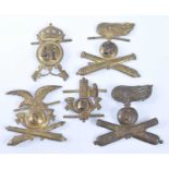 A small collection of Belgian cap badges being Infantry and Artillery examples, together a