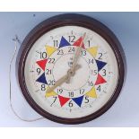 A WW II R.A.F. Sector wall clock, the 11.5in dial with black Roman numerals with inner 24-hr chapter