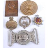 An Essex Volunteer Artillery buckle of two piece construction, together with various military and