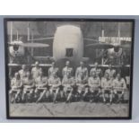 An Inter-War photograph, showing fifteen R.A.F. Officers/Crew before an aeroplane with signatures