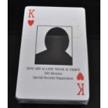 A pack of Iraq War Most Wanted ID playing cards, sealed.