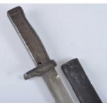 An Imperial German Ersatz (Emergency) bayonet, having a 31cm unmarked single edged fullered blade,